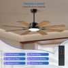52 Inch Ceiling Fan with Lights and Remote Control, 8 Plywood Blades, 6-Speed Noiseless Reversible DC Motor, 3CCT