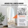 Arched Full Length Mirror, 71'' x 30'', Large Free Standing Leaning Hanging Wall Mounted Floor Mirror with Stand Aluminum Alloy Frame