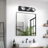 Matte Black Vanity Light Fixtures 3 Lights Up and Down LED Modern Bathroom Vanity Lights Over Mirror Acrylic Black Bath Wall Lighting
