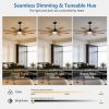 52 Inch Ceiling Fan with Lights and Remote Control, 8 Plywood Blades, 6-Speed Noiseless Reversible DC Motor, 3CCT