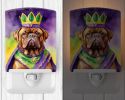 NEW Dogue de Bordeaux King of Mardi Gras Ceramic Night Light Compact, UL-Certified, Ideal for Bedroom, Bathroom, Nursery, Hallway, Kitchen, 6x4x3
