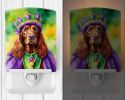 NEW Irish Setter King of Mardi Gras Ceramic Night Light Compact, UL-Certified, Ideal for Bedroom, Bathroom, Nursery, Hallway, Kitchen, 6x4x3
