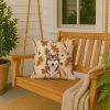 Red and White Siberian Husky Heirloom Fall Throw Pillow Decorative Indoor Outdoor Accent Cushion for Couch, Bed or Patio, 18Hx18W