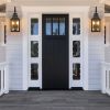 23"(H) 1-Pack Outdoor Wall Lantern Light – Vintage Black Metal Sconce with Clear Seeded Glass for Porch, Patio, and Garden (Bulb Not Included)