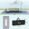 Reversible Outdoor Rug, Waterproof Plastic Straw with Carry Bag, 9' x 18', Blue & White Gourd Border