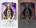 NEW English Springer Spaniel King of Mardi Gras Ceramic Night Light Compact, UL-Certified, Ideal for Bedroom, Bathroom, Nursery, Hallway, Kitchen