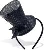 Halloween Mini Top Hat, Black Sequin Tea Party Hat Decoration