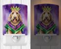 NEW Otterhound King of Mardi Gras Ceramic Night Light Compact, UL-Certified, Ideal for Bedroom, Bathroom, Nursery, Hallway, Kitchen, 6x4x3, Multicolor