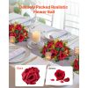 Flower Balls Arrangement Bouquet 10 PCS, 9.5-Inch Wedding Red Roses Centerpieces