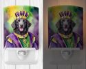 NEW Curly-Coated Retriever King of Mardi Gras Ceramic Night Light Compact, UL-Certified, Ideal for Bedroom, Bathroom, Nursery, Hallway, Kitchen, 6x4x3