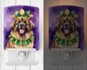 NEW Leonberger King of Mardi Gras Ceramic Night Light Compact, UL-Certified, Ideal for Bedroom, Bathroom, Nursery, Hallway, Kitchen, 6x4x3, Multicolor