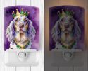 NEW English Setter King of Mardi Gras Ceramic Night Light Compact, UL-Certified, Ideal for Bedroom, Bathroom, Nursery, Hallway, Kitchen, 6x4x3