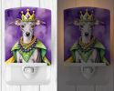 NEW Italian Greyhound King of Mardi Gras Ceramic Night Light Compact, UL-Certified, Ideal for Bedroom, Bathroom, Nursery, Hallway, Kitchen, 6x4x3