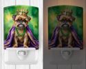 NEW Brussels Griffon King of Mardi Gras Ceramic Night Light Compact, UL-Certified, Ideal for Bedroom, Bathroom, Nursery, Hallway, Kitchen, 6x4x3