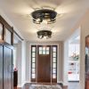 2-Light Black Flush Mount Ceiling Light Fixture,13 in Light Fixtures Ceiling Mount for Hallway,Hall,Kitchen,Farmhouse (2 Pack)