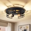 2-Light Black Flush Mount Ceiling Light Fixture,13 in Light Fixtures Ceiling Mount for Hallway,Hall,Kitchen,Farmhouse (2 Pack)