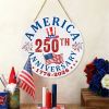 1 pc Wooden plaque decoration for the 250th anniversary of American Independence Day, circular doorplate pendant, wall decoration