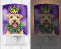 NEW Wheaten Terrier King of Mardi Gras Ceramic Night Light Compact, UL-Certified, Ideal for Bedroom, Bathroom, Nursery, Hallway, Kitchen, 6x4x3
