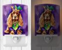 NEW English Cocker Spaniel King of Mardi Gras Ceramic Night Light Compact, UL-Certified, Ideal for Bedroom, Bathroom, Nursery, Hallway, Kitchen, 6x4x3
