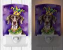 NEW German Shorthaired Pointer King of Mardi Gras Ceramic Night Light Compact, UL-Certified, Ideal for Bedroom, Bathroom, Nursery, Hallway, Kitchen