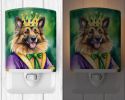 NEW Belgian Tervuren King of Mardi Gras Ceramic Night Light Compact, UL-Certified, Ideal for Bedroom, Bathroom, Nursery, Hallway, Kitchen, 6x4x3