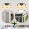 23" Modern 3-Light Vanity Wall Sconce - Black and Gold Bathroom Light Fixture with Clear Glass Shades, Industrial Wall Mounted Lamp for Mirror, Vanity
