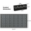 Reversible Outdoor Rug, Waterproof Plastic Straw with Carry Bag, 9' x 18', Black & Gray Lantern