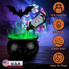 Halloween Decorations Floating Bottle Set with Witches Cauldron and Mist Maker With Green Light Spooky Vintage Party Decorations For Indoor Home Kitch