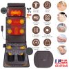 PU Leather Full Body Massage Mat Multifunctional Massage Chair Pad with Heat Timer Shiatsu Neck Foot Massager Lumbar Pillow Carry Bag Earplugs Anti-Sl