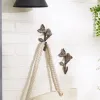 Decorative Bird Wall Hook Set With Leaves - Set Of 2
