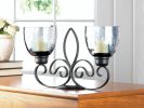 Elegant Fleur De Lis Candle Stand Set - Perfect For Home Decor And Gifts