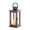 Rustic Lodge Wooden Led Candle Lantern - Decorative Lighting For Home And Garden