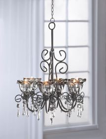 Elegant Midnight Blooms Black Chandelier - Modern Lighting Fixture For Home Decor