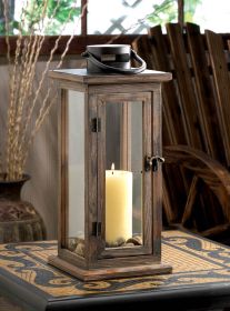 Rustic Wooden Lodge Lantern - Perfect For Home Decor And Outdoor Ambiance