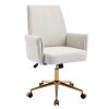 Mid-back liftable office chair, striped fabric, and ergonomically designed, is an excellent choice for working, studying or relaxing. The mid-back des