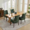 Upholstered Chenille Fabric Tufted Arm Dining Chair, Curved Solid Rubberwood Legs, Elegant Nailhead Trim Accent Chair for Dining Room Living Room & Of
