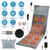 Full Body Electric Massage Mat with Heat Vibration Massage Pad Cushion Back Massage Mattress Chair Pad with Inflatable Head Pillow Lumbar Pillow with