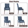 Upholstered Chenille Fabric Tufted Arm Dining Chair, Curved Solid Rubberwood Legs, Elegant Nailhead Trim Accent Chair for Dining Room Living Room & Of