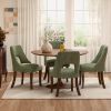 Cutout Back Counter Height Bar Stools Set of 2, Mid Century Chenille Upholstered Kitchen Island Stools with Solid Rubberwood Legs