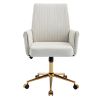 Mid-back liftable office chair, striped fabric, and ergonomically designed, is an excellent choice for working, studying or relaxing. The mid-back des