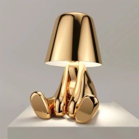 Creative lights for gift; Thinker Lamp Collection; Bedside Touch Control Table Lamp Cordless Led Nightstand Desk Lamp Creative Golden Man with Di (Style: Mr D)