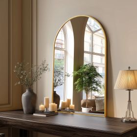 Bathroom Wall Mirror, Metal Frame Vanity Mirror for Bedroom, Entryway, Living Room (Color: Golden, size: 36"L x 24"W)