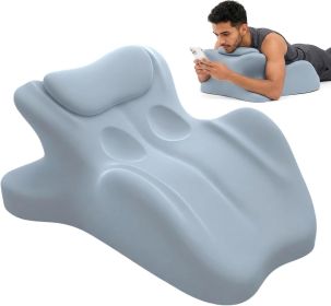 Wedge Pillow,Ergonomic Memory Foam, Contoured Support Pillows, 27° Angled Support for Waist and Neck, Multi-Position Support Pillow (Color: Blue)