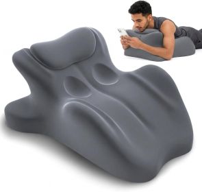 Wedge Pillow,Ergonomic Memory Foam, Contoured Support Pillows, 27° Angled Support for Waist and Neck, Multi-Position Support Pillow (Color: Grey)