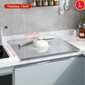 Stainless Steel Cutting Board with Lip for Kitchen Chopping Boards for Countertop Large Metal Cutting Board over Sink Suitable for Meat Fruits Vegetab (size: 40cm*50cm)