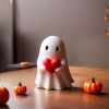 Halloween Ghost Figurine - Spooky Resin Ghost Statue, Funny Cute Ghost Ornaments for Halloween Decorations, Porch and Indoor Home Office Desk Decor