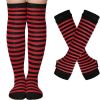 Halloween Striped Women Thigh High Socks Fingerless Gloves Arm Warmers Thigh Highs Over the Knee Socks Leg Warmers