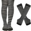 Halloween Striped Women Thigh High Socks Fingerless Gloves Arm Warmers Thigh Highs Over the Knee Socks Leg Warmers
