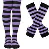 Halloween Striped Women Thigh High Socks Fingerless Gloves Arm Warmers Thigh Highs Over the Knee Socks Leg Warmers