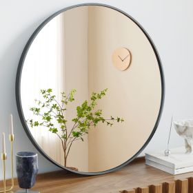 Black Round Wall Mirror 20-30 Inch, Bathroom Mirrors for Over Sink, Circle Mirror for Bathroom, Entryway, Bedroom, Vanity (size: Black/30in)